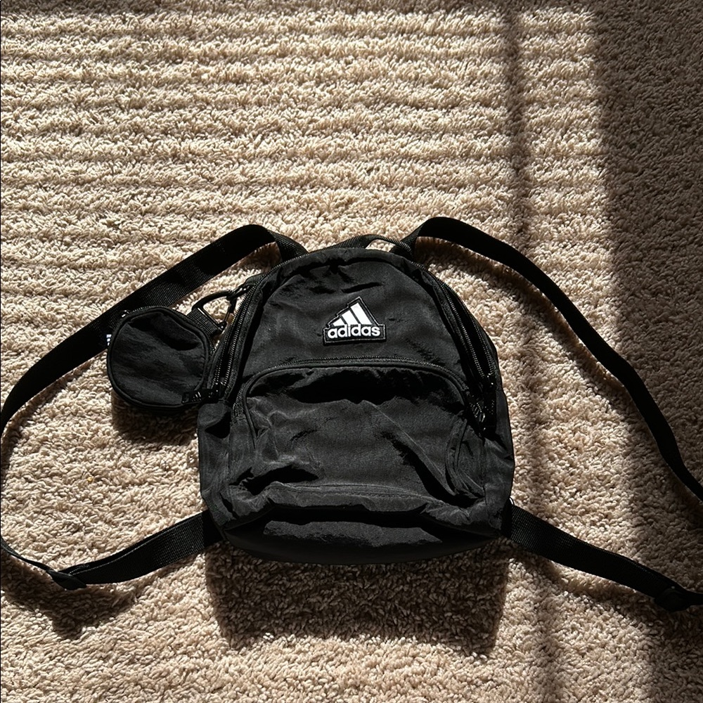 Adidas Black Backpack Durable Fabric Classic Design